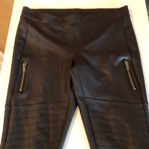 Faux leather Moto stretch pants